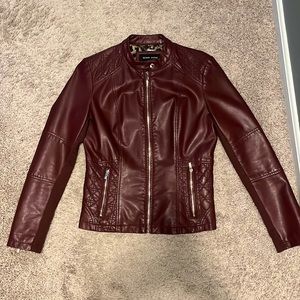 Faux leather jacket burgundy oxblood size S